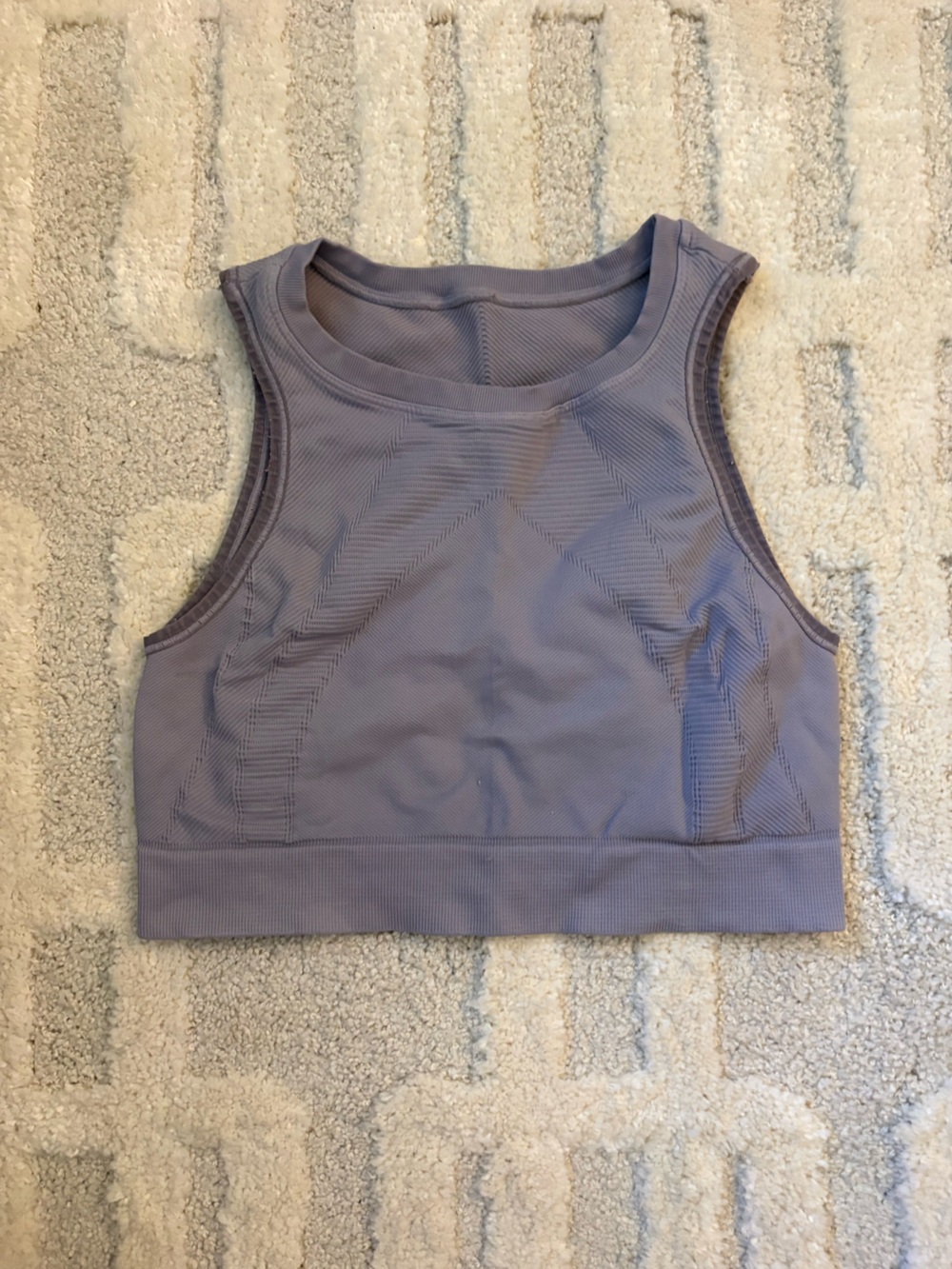 NUX Dusty Lavender Ribbed Crop Tank